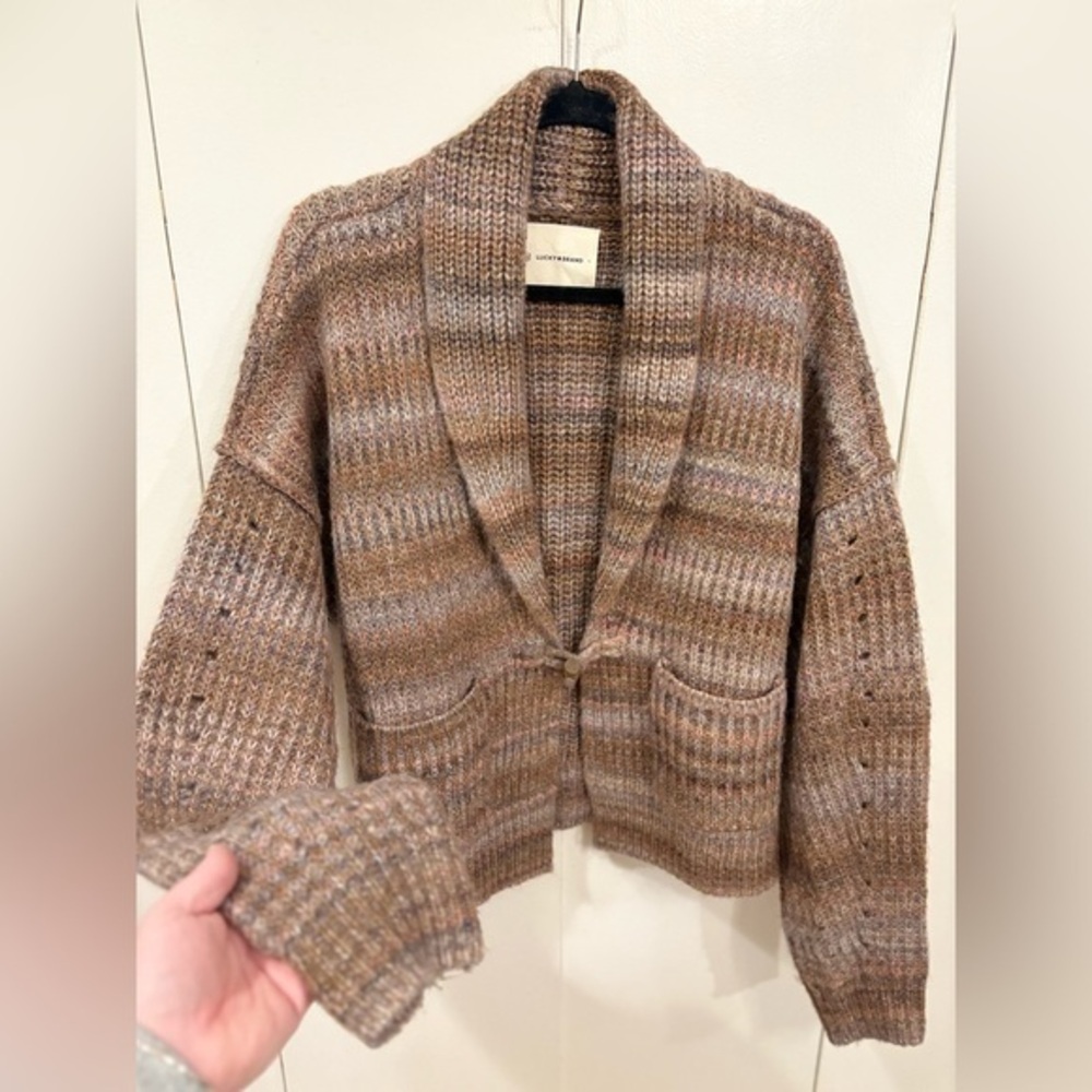 Lucky Brand Toggle Front Spacedye Cardigan Acrylic Blend